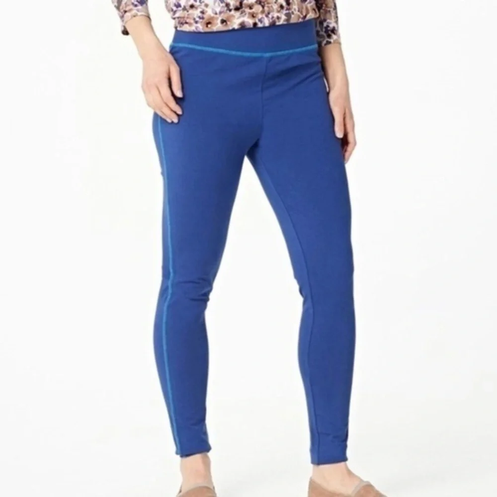 New Logo Lori Goldstein Layers Contrast Stitch Leggings 5X